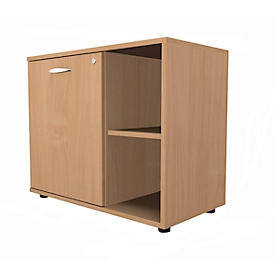 Schäfer Shop Select Sideboard, à porte pivotante, verrouillable, panneau de particules, l. 800 x P 420 x H 663 mm, réglable à gauche, décor hêtre