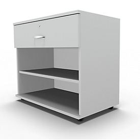 Schäfer Shop  Select Sideboard, met schuiflade, afsluitbaar, spaanplaat, B 800 x D 420 x H 663 mm, lichtgrijs