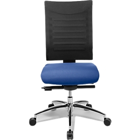 Schäfer Shop Select Siège de bureau SSI PROLINE S3+, mécanisme synchrone, sans accoudoirs, dossier 3D en filet, articulation 3D de l'assise, bleu/noir