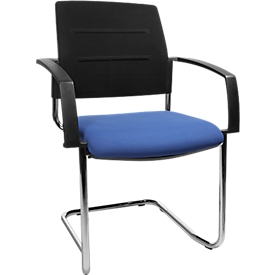 Schäfer Shop Select silla basculante SSI Proline Visit S2, ergonómica, con reposabrazos, apilable hasta 4 piezas, ancho 480 x fondo 480 x alto 480 mm, azul/negro