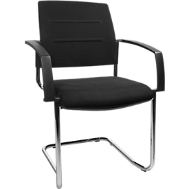 Schäfer Shop Select silla basculante SSI Proline Visit S2, ergonómica, con reposabrazos, apilable hasta 4 piezas, ancho 480 x fondo 480 x alto 480 mm, negro/negro