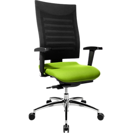 Schäfer Shop Select Silla de oficina SSI PROLINE S3, mecanismo sincronizado, con reposabrazos, respaldo de malla 3D, asiento ergonómico, amarillo verde/negro