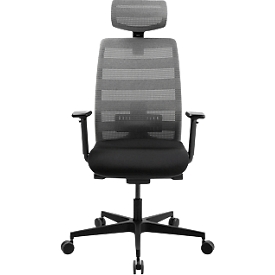 Schäfer Shop Select SSI PROLINE NEW WORK Siège de bureau Résille Gris, avec appui-tête, piétement Noir