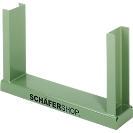 Schäfer Shop Select stacking rack, L 1210 x W 160 x H 520 mm, reseda green RAL 6011, up to 1500 kg