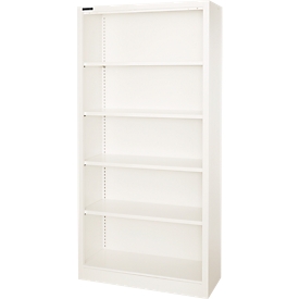Schäfer Shop Select Stahlregal MS iCOLOUR, 5 Ordnerhöhen, B 950 x T 400 x H 1935 mm, weiss RAL 9003