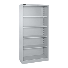 Schäfer Shop Select Stahlregal MS iCONOMY, 5 Ordnerhöhen, B 800 x T 400 x H 1935 mm, weißaluminium RAL 9006
