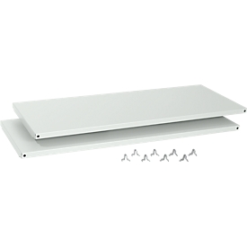 Schäfer Shop  Select Stalen legborden, lichtgrijs, 1200 mm breed, 2 stuks