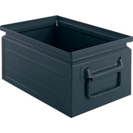Schäfer Shop Select stapelbak, 8,5 l, 60 kg, L 330 x B 209 x H 150 mm, staal, RAL 5008 (grijsblauw)
