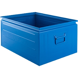 Schäfer Shop Select stapelbak, 83 l, 250 kg, L 658 x B 459 x H 300 mm, staal, 5015 (hemelsblauw)