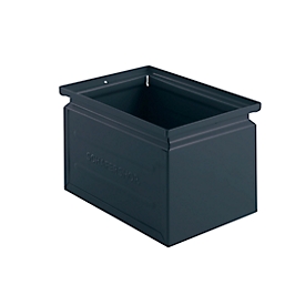 Schäfer Shop Select Stapelbox, 3,5 l, 8 kg, L 210 x B 147 x H 130 mm, Stahl, RAL 5008 (graublau)