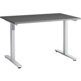 Schäfer Shop  Select Start Off bureautafel, T-poot, rechthoekig, staal/hout, B 1200 x D 800 x H 735 mm, grafiet 