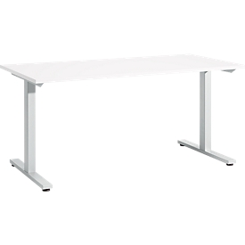 Schäfer Shop  Select Start Off bureautafel, T-poot, rechthoekig, staal/hout, B 1600 x D 800 x H 735 mm, wit 