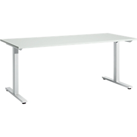 Schäfer Shop  Select Start Off bureautafel, T-poot, rechthoekig, staal/hout, B 1800 x D 800 x H 735 mm, lichtgrijs 