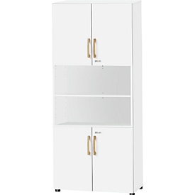 Schäfer Shop Select Start Off Combinatiekast hout, 6 OH, afsluitbaar, B 800 x D 420 x H 2240 mm, hout, wit