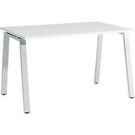 Schäfer Shop Select Start Off desk, A-foot, rectangular, steel/wood, W 1200 x D 800 x H 735 mm, light gray 
