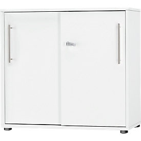 Schäfer Shop Select Start Off schuifdeurkast, 2 OH, afsluitbaar, B 800 x D 420 x H 788 mm, hout, wit/wit