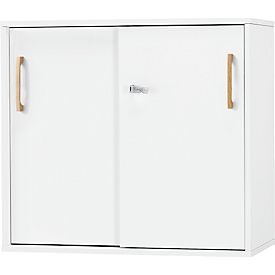 Schäfer Shop Select Start Off Schuifdeurkast hout, 2 OH, afsluitbaar, B 800 x D 420 x H 726 mm, hout, wit 