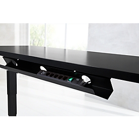 Schäfer Shop  Select Stekkerdoos Multi, 5-voudig, voor elektrisch in hoogte verstelbare bureautafel elementen, zwart