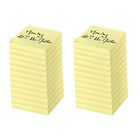 Schäfer Shop Select sticky notes, 75 x 75 mm, 100 vel, 24 stuks, geel