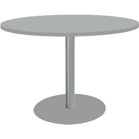 Schäfer Shop Select Table avec pied à disque, ø 1200 x H 617-817 mm, gris clair 
