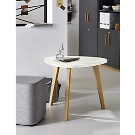 Schäfer Shop Select Table d'appoint Start Off Wood, Ø 850 x H 630 mm, bois, blanc