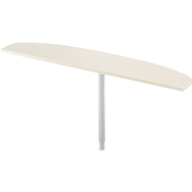 Schäfer Shop Select Table d'extension, forme elliptique, l. 1800 x P 400 mm, érable/alu blanc