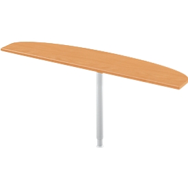 Schäfer Shop Select Table d'extension, forme elliptique, l. 1800 x P 400 mm, hêtre/alu blanc