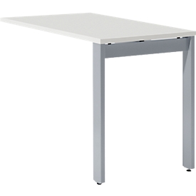 Schäfer Shop Select Table d'extension LOGIN, 4 pieds, L 1000 x P 600 x H 740 mm, blanc/alu blanc
