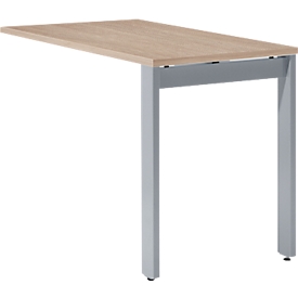 Schäfer Shop Select Table d'extension LOGIN, 4 pieds, L 1000 x P 600 x H 740 mm, chêne/alu blanc