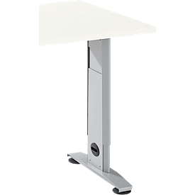 Schäfer Shop Select Table d'extension LOGIN, pied en C, L 1000 x P 600 x H 660-820 mm, blanc/alu blanc