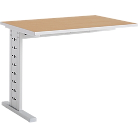 Schäfer Shop Select Table d'extension Moxxo IQ, rectangulaire, pieds en C, l. 1000 x P 600 x H 735 mm, coloris hêtre