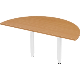 Schäfer Shop Select Table d'extension PLANOVA ERGOSTYLE, 1/2 cercle, décor hêtre/blanc