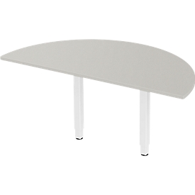 Schäfer Shop Select Table d'extension PLANOVA ERGOSTYLE, 1/2 cercle, gris clair/blanc 