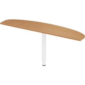 Schäfer Shop Select Table d'extension PLANOVA ERGOSTYLE, ellipse, l. 1600 mm, coloris hêtre/alu blanc 