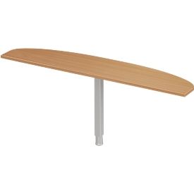 Schäfer Shop Select Table d'extension PLANOVA ERGOSTYLE, ellipse, l. 1800 x P 400 mm, coloris hêtre/alu blanc 