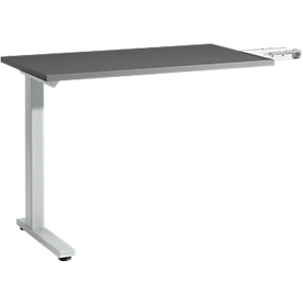 Schäfer Shop Select Table d'extension Start Off, pour pieds en T, rectangulaire, l. 1000 x P 600 x H 735 mm, graphite