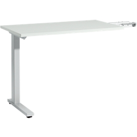 Schäfer Shop Select Table d'extension Start Off, pour pieds en T, rectangulaire, l. 1000 x P 600 x H 735 mm, gris clair