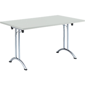 Schäfer Shop Select Table pliante, 1400 x 700 mm, gris clair/chrome 