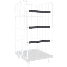 Schäfer Shop Select tensioning strap gummitex® BASIC, for roll boxes ADB BASICline, span 750 mm, 2 wire hooks, UV-resistant, L 520 x W 50 mm, PE fibers &amp; rubber, dark grey