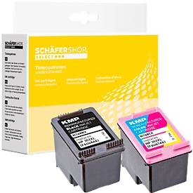 Schäfer Shop Select Tinten-Multipack ersetzt HP 302XL (F6U68AE, F6U67AE), schwarz, color