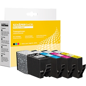 Schäfer Shop Select Tintenpatronen, ersetzt HP 903XL (3HZ51AE), Mixpack, schwarz, cyan, gelb, magenta