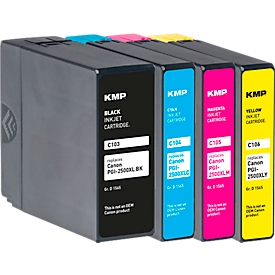 Schäfer Shop Select Tintenpatronen-Multipack, ersetzt Canon PGI-2500XL BK/C/M/Y pigmentiert, schwarz, cyan, magenta, gelb