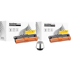Schäfer Shop Select Toner, ersetzt Brother TN-2420 (TN2420), Doppelpack, schwarz + Bluetooth Lautsprecher Chrome