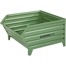 Schäfer Shop Select Transport- und Stapelbehälter, B 1210 x T 820 x H 610 mm, resedagrün RAL 6011, bis 1000 kg