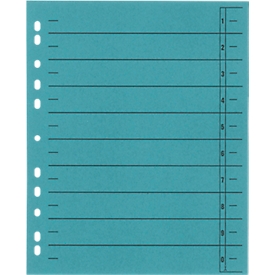 Schäfer Shop Select Trennblätter, mit Taben, DIN A4- Format, Linienaufdruck, Universallochung, 100 Stück, blau