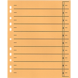 Schäfer Shop Select Trennblätter, mit Taben, DIN A4- Format, Linienaufdruck, Universallochung, 100 Stück, gelb