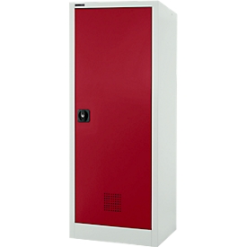 Schäfer Shop Select Umweltschrank, B 600 x T 500 x H 1585 mm, 3 WHG-Wannen à 7 Liter, lichtgrau/rubinrot