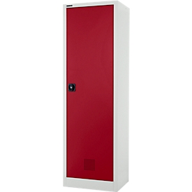Schäfer Shop Select Umweltschrank, B 600 x T 500 x H 1935 mm, 4 WHG-Wannen à 7 Liter, lichtgrau/rubinrot