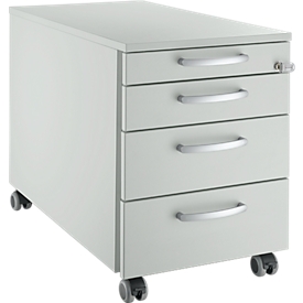 Schäfer Shop  Select Verrijdbaar ladeblok 1233, 4 schuifladen, ronde handgrepen, lichtgrijs/lichtgrijs/lichtgrijs 