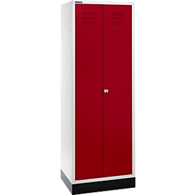 Schäfer Shop Select Vestiaire, 2 portes, avec serrure à cylindre, gris clair/rouge rubis